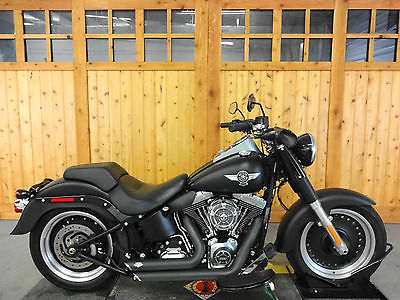 Harley-Davidson : Softail 2013 denim black fatboy low flstfb abs sec vance hines factory warranty