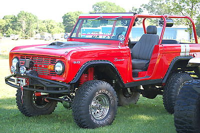 Ford : Bronco Red Classic 1973 Ford Bronco 5.0 Cobra RED Topless 4x4 Men Christmas Gift Jeep Lover