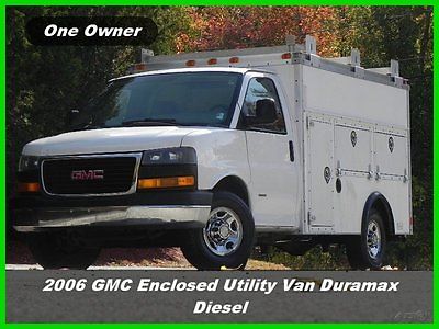 GMC : Savana Utility Van 06 gmc savana cutaway enclosed utility van 2 wd 6.6 l duramax dmax diesel chevy ac
