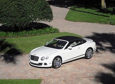 Bentley : Continental GT Continental GTC Convertible  2013 bentley gtc convertible mulliner packge glacier white w blue top 1 owner