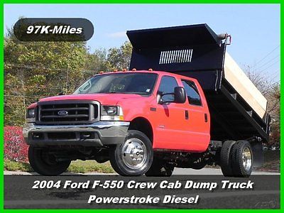 Ford : F-550 XL Crew Cab Dump Truck 04 ford f 550 f 550 xl crew cab mason dump truck 4 x 4 6.0 l power stroke diesel 4 wd