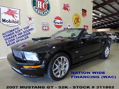 Ford : Mustang Convertible 07 mustang gt conv automatic pwr top lth shaker 500 chrome whls 52 k we finance