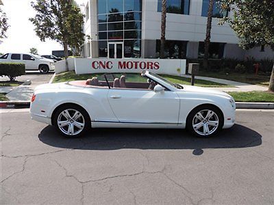 Bentley : Continental GT 2dr Convertible 2013 bentley gt convertible v 8 white over brown leather low miles