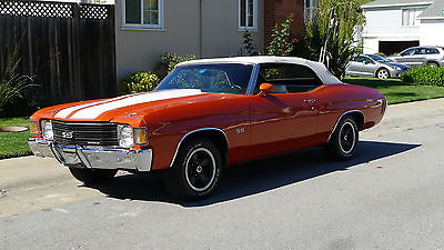 Chevrolet : Chevelle SS 1972 chevrolet chevelle factory ss convertible numbers matching hugger orange