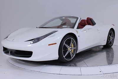 Ferrari : 458 Spider Convertible Carbon Fiber Racing Package Seats LED Stitching Electric iPod Shields Camera