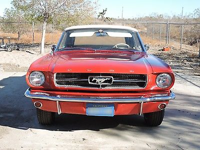 Ford : Mustang Convertible Basic 1965 ford mustang convertible red with white interior 51 k orig miles california