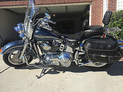 Harley-Davidson : Softail 2003 100 yr anniversary edition fully loaded blue led too only 21 k miles