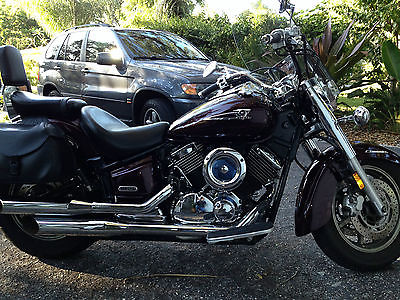 Yamaha : V Star Super Clean, Low Miles, Black Cherry Color, Bags, Wind Shield, Cobra Exhaust
