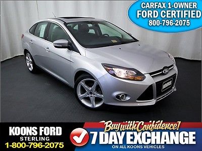 Ford : Focus Titanium Sedan Factory Certified~Loaded~Leather~Moonroof~Navigation~18s~One-Owner~Non-Smoker!
