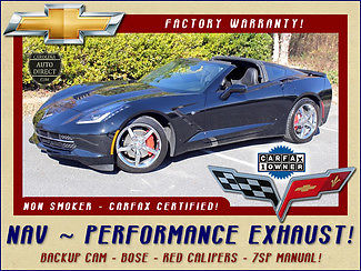 Chevrolet : Corvette ONE OWNER W/ NAVIGATION BKUP CAM-TARGA-CHROME WHEELS-PERFORMANCE EXHAUST-RED CALIPERS-XENON-7-SP MANUAL!