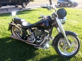 Harley-Davidson : Other 1996 harley davidson fat boy flf model black w purple flame