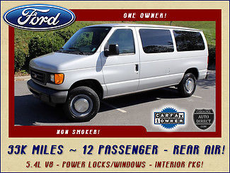 Ford : E-Series Van XL E-350 12 PASSENGER 1 owner rear air pwr windows locks interior upgrade stereo 5.4 l v 8 non smoker