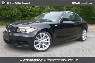 BMW : 1-Series 135i 135 i 1 series low miles 2 dr coupe manual gasoline 3.0 l straight 6 cyl jet black