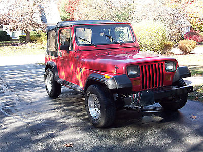 Jeep : Wrangler red 1989 jeep wrangler runs excellent
