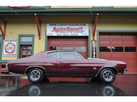 Chevrolet : Chevelle 1970 chevelle ls 6 coupe s matching 454 450 hp black cherry frame off restored