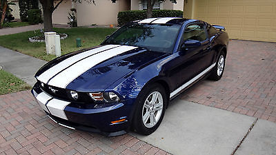 Ford : Mustang Base Coupe 2-Door 2012 ford mustang v 6 coupe in kona blue metallic w white stripes