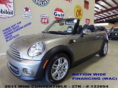 Mini : Cooper Base Convertible 2-Door 2011 cooper conv automatic pwr top htd lth h k sys b t 16 in whls 27 k we finance