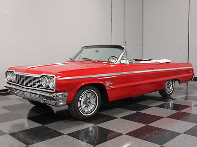 Chevrolet : Impala 327 ci powerglide riverside red power top ps tilt ready for road trip