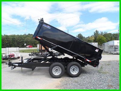 7x12 Heavy Duty Hawke dump trailer 3ft high side 12k GVWR scissor lift with tarp