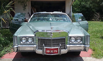 Cadillac : Eldorado Base Convertible 2-Door 1971 all original cadillac eldorado sage green convertible with tan topper