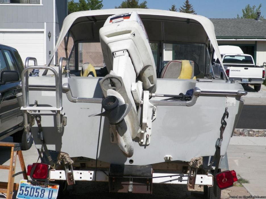 1977 Phantom tri hull with 1978 Johnson outboard and Dilly trailer