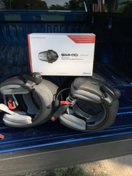 Sena 10 headset installed in Hawk helments