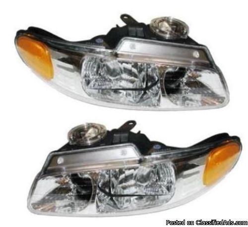 96-99 Quad Headlights Headlamps Left & Right Pair Set NEW for Grand Caravan...