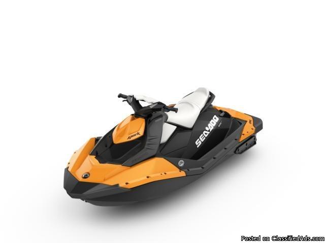 CLEARANCE! NEW 2015 Sea-Doo Spark Personal Watercraft in Orange Crush (like...