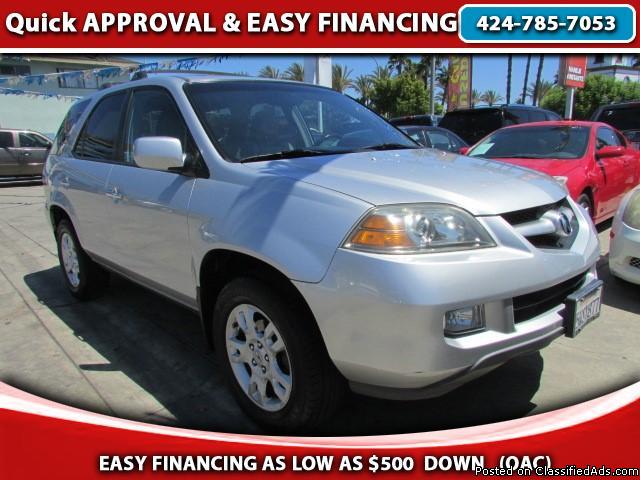 Easy Financing! As Little As $500 Down! (O.A.C) 2006 Acura MDX Touring