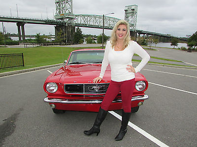 Ford : Mustang Coupe 1966 ford mustang coupe 289 v 8 automatic magnum 500 s red in n c