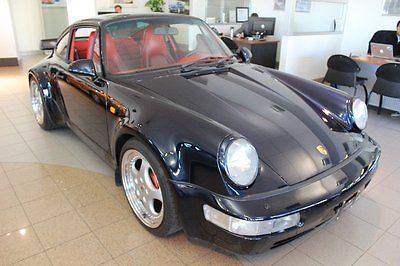 Porsche : 911 1993 porsche 964 turbo 3.6 midnight blue on red can can leather