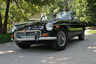 MG : MGB 1972 mgb roadster convertible black on brown great driver mechanically sound