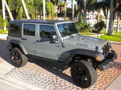 Jeep : Wrangler Willys Wheeler Sport Utility 4-Door 2015 jeep wrangler unlimited willy s wheeler in anvil grey lifted on 35 s