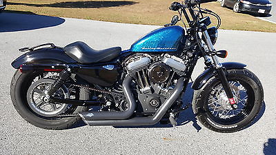 Harley-Davidson : Sportster 2015 harley davidson forty eight hard candy cancun blue flake paint 2 200 miles