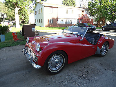 Triumph : Other chrome 1959 triumph tr 3 red color running great classic convertible