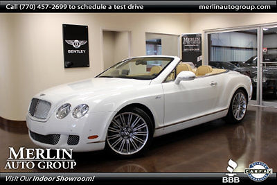 Bentley : Continental GT 2dr Convertible Speed 2011 bentley continental 2 dr convertible speed low miles 6.0 l 12 cyl white