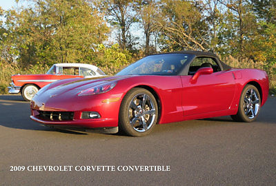 Chevrolet : Corvette 2dr Convertible w/3LT 09 low mileage clean carfax 6 speed manual crystal red metallic