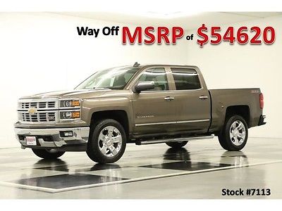 Chevrolet : Silverado 1500 MSRP$54620 4X4 LTZ Z71 Sunroof GPS Leather Brown 4WD New Navigation Heated Cooled Seats Camera 2014 14 15 Cab 5.3L Park Assist Crew