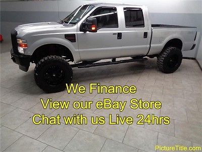 Ford : F-250 XLT 10 f 250 4 x 4 leather crew 6.4 diesel lifted chip black wheels we finance texas
