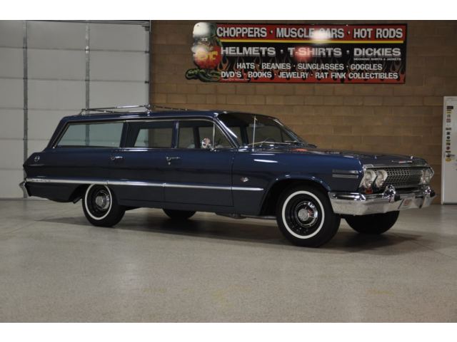 Chevrolet : Impala 9-Pass Wagon 1963 chevrolet impala wagon all s matching 327 300 hp factory 4 speed rare