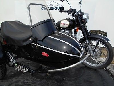Royal Enfield : Classic 500 2015 royal enfiel classic 500 black and ivory w sidecar