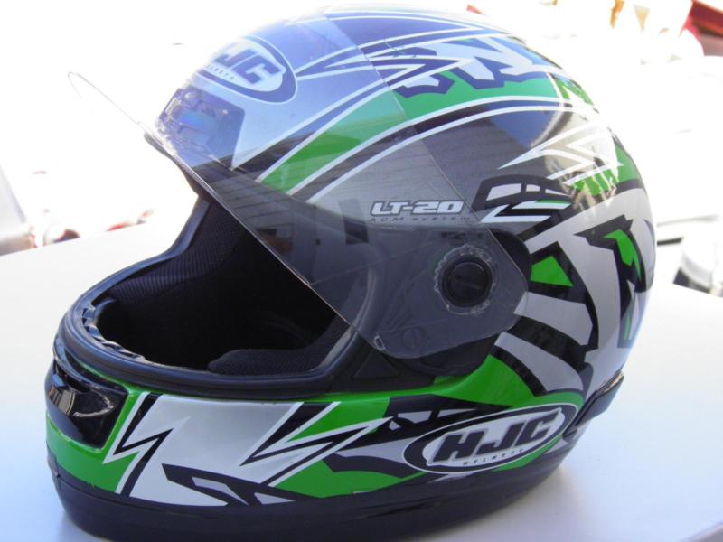 Motorcycle HELMET HJC Small Green Whit and Black