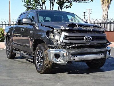Toyota : Tundra TRD CrewMax 5.7L 4WD 2015 toyota tundra trd 4 wd crewmax damaged salvage only 4 k miles loaded l k