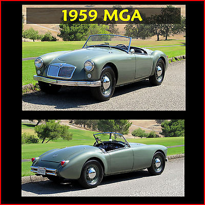 MG : MGA MG A 1500 *SEE VIDEO* 1959 mg mga 1500 convertible roadster green w black interior solid body ca