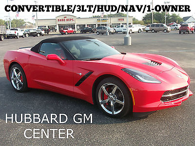 Chevrolet : Corvette 3LT 3 lt 930 miles torch red black leather navigation chrome wheels automatic pwr top