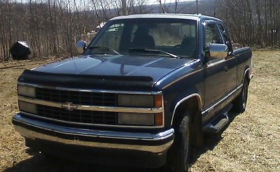 Chevrolet : C/K Pickup 1500 1993 chevy 1500 extended cab 1 2 ton blue pickup truck