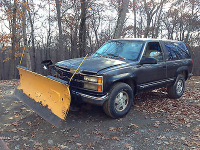 Chevrolet : Blazer SNOW PLOW TRUCK 4X4 V8 AUTO 1992 chevy k 1500 k 5 blazer meyer snow plow yard shop truck 4 x 4 v 8 runs good ny