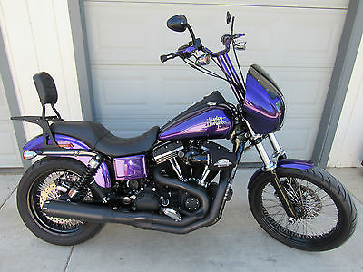 Harley-Davidson : Dyna 2014 dyna street bob loaded low 1 k miles hard candy voodoo purple club style