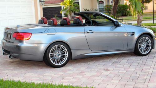 BMW : M3 LEATHER 2011 bmw m 3 two door convertible 6 speed manual low miles gray red leather