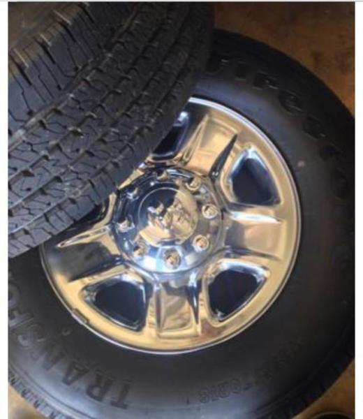 BRAND NEW 275/70/R18 DODGE RAM TIRES AND RIMS, 2